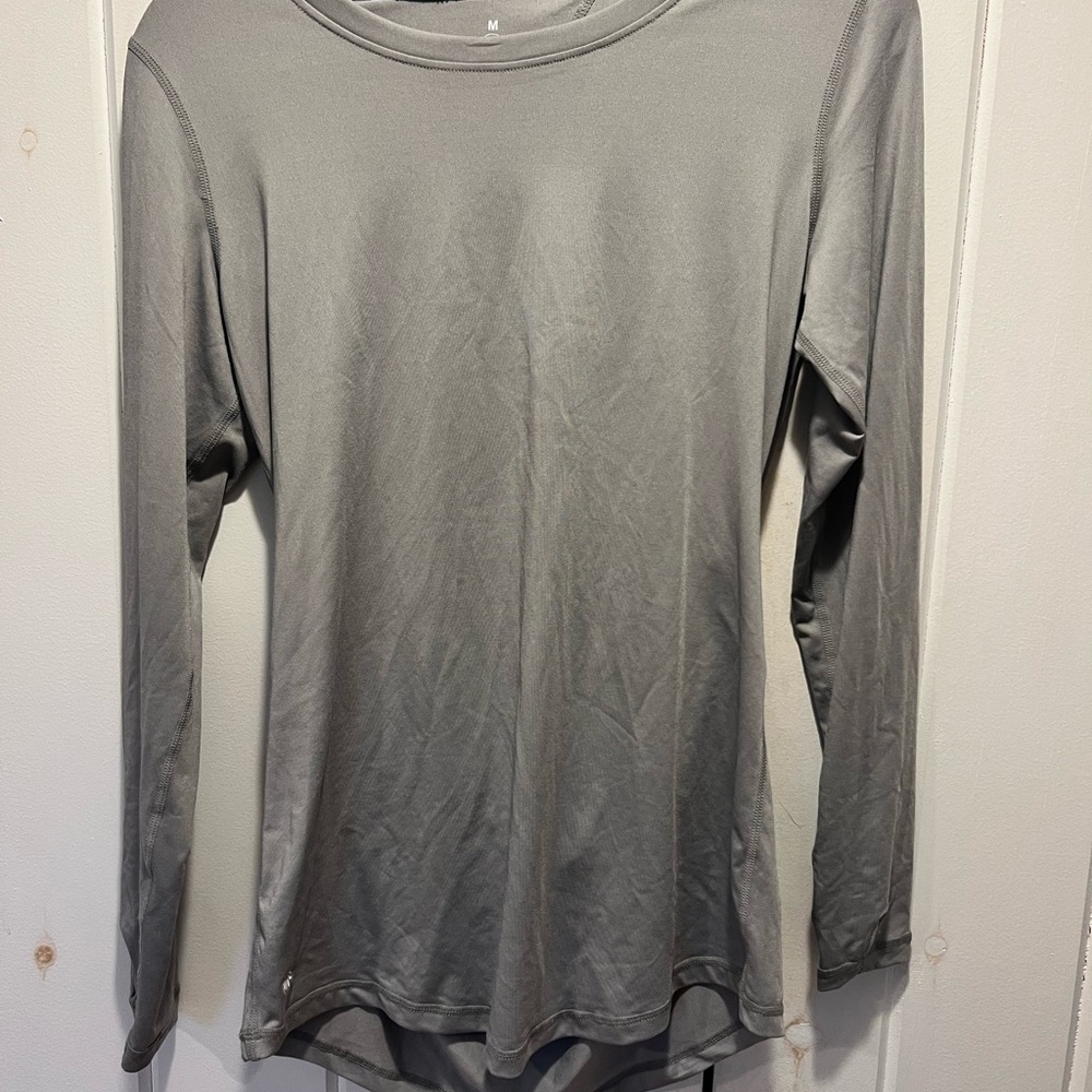 Senita Athletics Gray Fitted Bodysuit Top